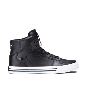 Supra Mens VAIDER Black/White High Top Shoes | CA-30720